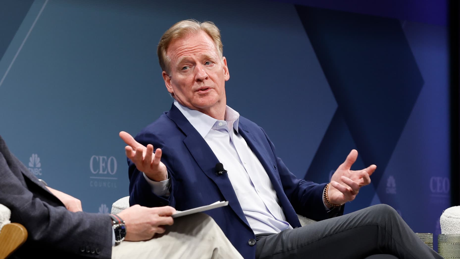 NFL Commissioner Roger Goodell at the CNBC CEO Council in Arizona, May 19, 2025.