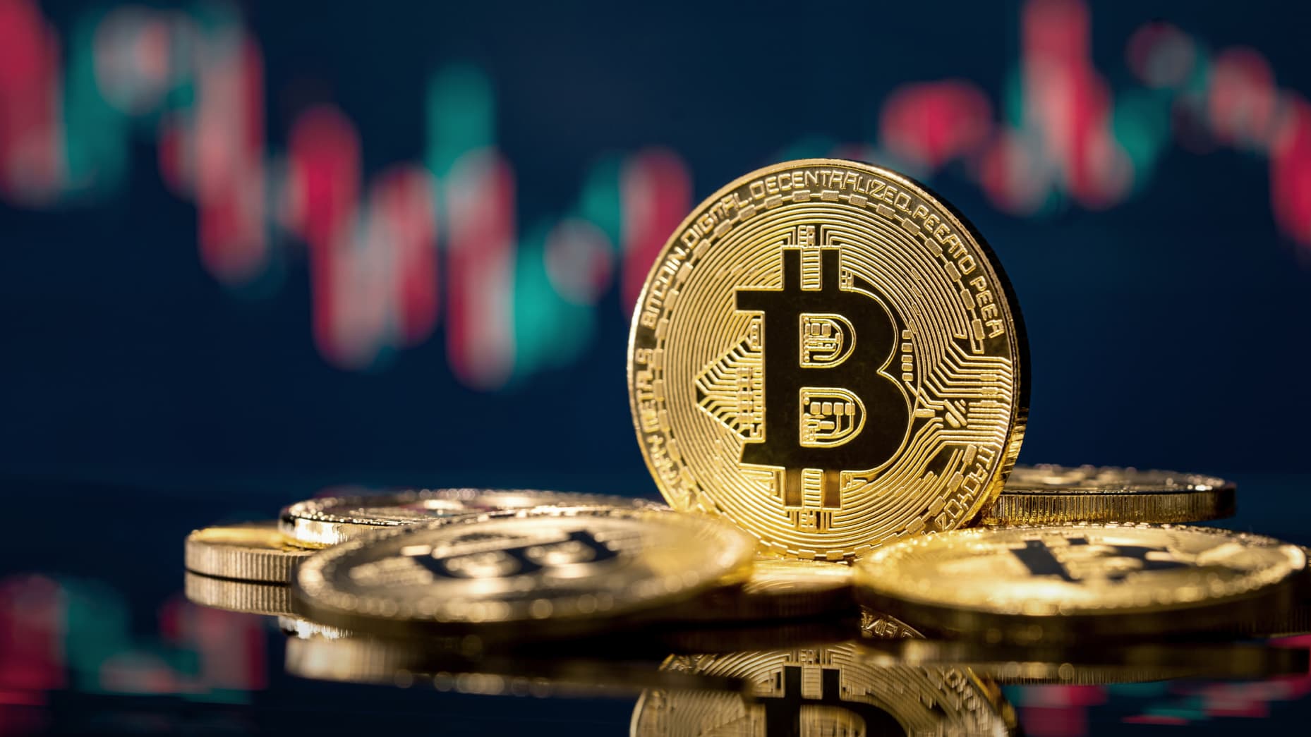 Image of a bitcoin token.