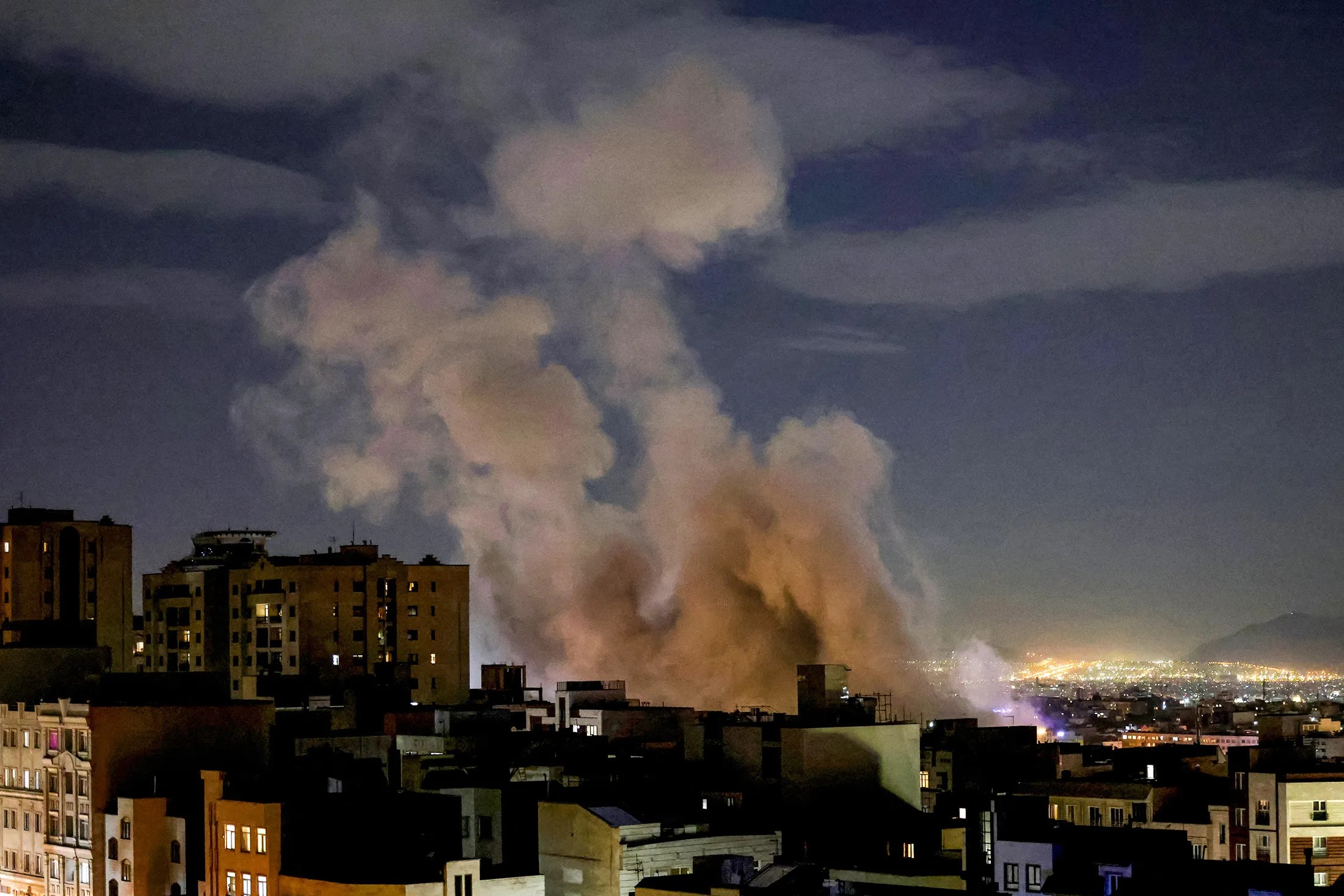 Smoke following a missile strike on a building in Tehran on March 1.